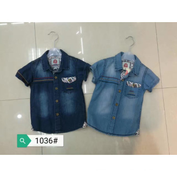 Crianças baratos Meninos mangas curtas denim fantasia polo T-Shirt Jacket Clothes Suit